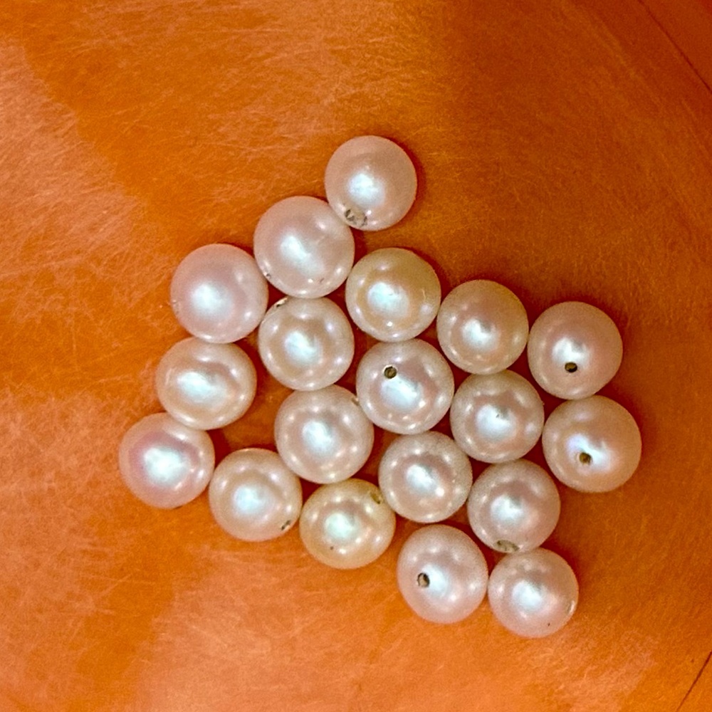 5pc white Genuine Akoya Japanese Cultured Pearls 4.5 mm-5.1mm Beaded add on